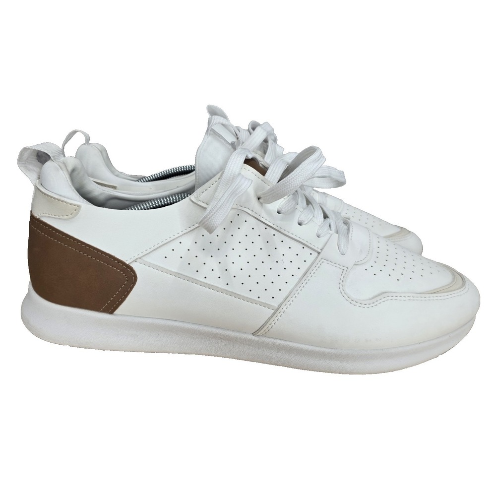 Steve Madden P-Sonny Sneakers Mens 13 M White Leather Low Top Casual Shoes